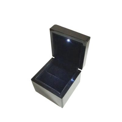 China Handmade black championship ring box with led light for sale