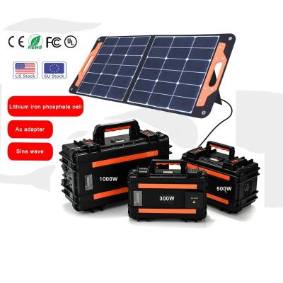 China New Energy 300w 500w 1000w Type C Camping Energy Storage Outdoor Backup Solar Power Generator 110V 220V Portable Power Station for sale