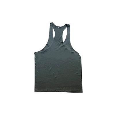 China Custom Bodybuilding Stringer Solid Black Tank Top Cotton Man Sports Anti-pilling Gym Weight Vest for sale