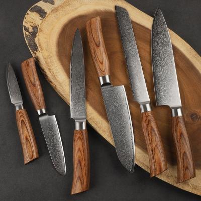 China Shieryue factory direct sale stocked high carbon steel damascus chef vg10 knife set for sale