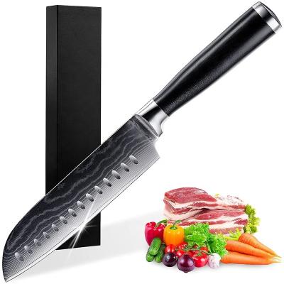 China 2022 Japan Steel Custom Household Damascus Knife Popular The Group Of Ten Santoku Handle For Kitchen for sale