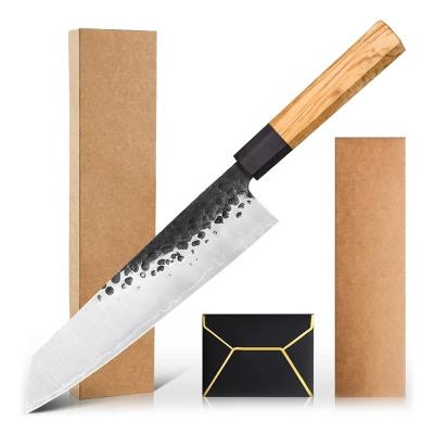 China Professional High Carbon Stocked Stainless Steel Hand Forged Cooking Knife Octagon Handle 9 Inch Kitchen Kiritsuke Chef Knife for sale