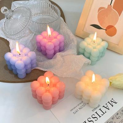 China 3D Cube Logo Shape Scented Candle Magic Aromatherapy Birthdays Sale In Hot Wholesale Geometric Candle Home Decoration Custom Made for sale