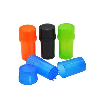 China Durable Plastic Herb Jar Spice Container Herb Grinder Storage Container Tobacco Smoking Accessories Colorful for sale