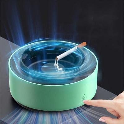 China Custom Logo Ashtray Air Purifier Anti Smoke Absorbent Portable Mini Pocket Electric Smart Smokeless Novelty Ashtray for sale