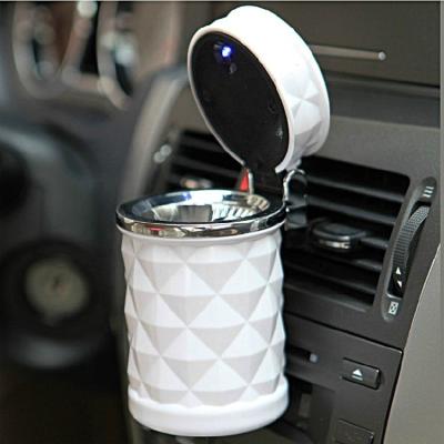 China CLASSIC Diamond Bling Smokeless Car Ash Portable Container Led Car Ashtray Rhinestone Car Ashtray for sale