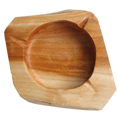 China CLASSIC Irregular Natural Solid Wood Accessories Custom Madera Cenicero Smoking Ashtray Wooden Portable Place for sale