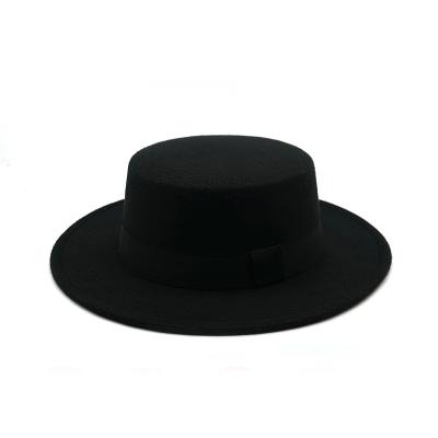 China Fashion Customized Comfortable Empty Flat Top Jazz Fedora Hats For Women And Men for sale