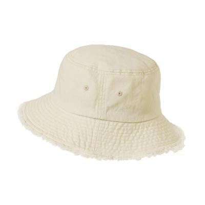 China Simple Casual Character Visor Hat Fringed Washed Fringe Bucket Hat for sale