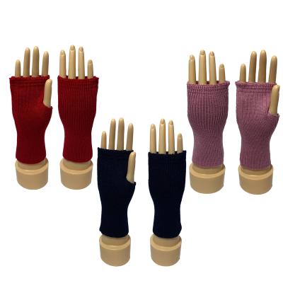 China Soft Women Knit Warmer Gloves Fingerless Knit With Thumb Hole for sale