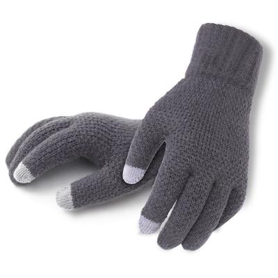 China 2021 Fashion Men Comfortable Warm Stretch Knitted Mittens Touch Screen Gloves for sale