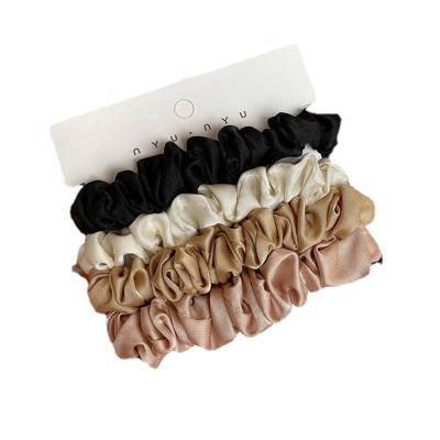 China European and American style 4 pcs per set popular hot selling satin decoration set women main scrunchies for sale