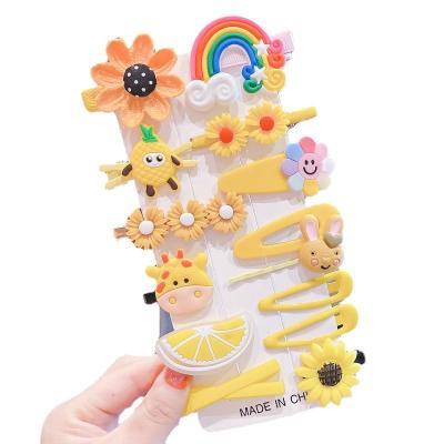 China Fashion Rainbow Hair Pins Cute Fruit Cartoon Cloud Lollipop Hair Grips For Girls for sale