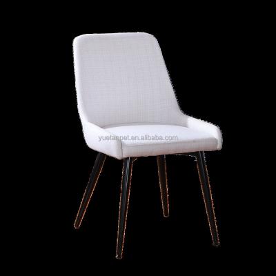 China High Quality Nordic Room Furniture Restaurant Metal Legs Wood Upholstered Canvas Dining Chair for sale