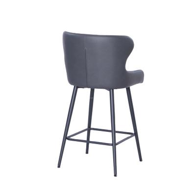 China 2022 Anji Factory wholesale new product hot-selling modern metal bar stool PU fabric modern chairs with back for high kitchen counter for sale