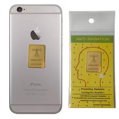 China Mobile Phone Sticker Customized Mobile Phone Sticker Emf Shield 24k Gold Chip Anti-Radiation Sticker With Oppbag+ Instruction for sale