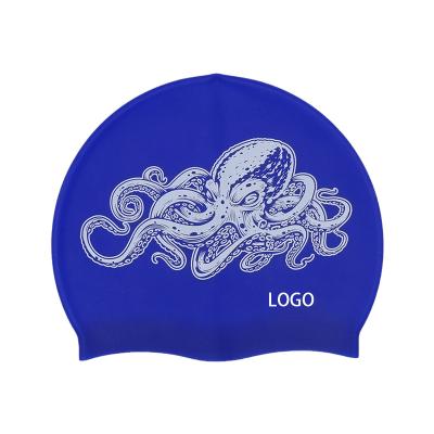 China ZLF Eco-friendly Durable Waterproof Plus Popular Swimming Caps Silicone Multicolor Customized Logo Printing Unisex Waterproof Durable Swimming Caps OEM for sale