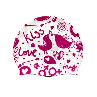 China Hot Selling Eco-Friendly Children Swim Cap Waterproof Durable ZLF Caps Design CP-3 100% Soft Silicone Customized Pattern Kids Swim Cap for sale