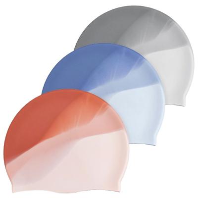 China ZLF New Design Silicone Waterproof Swim Cap Customized Fashion Multiple-Colors Wholesale Unisex Adult Swimming Cap for sale