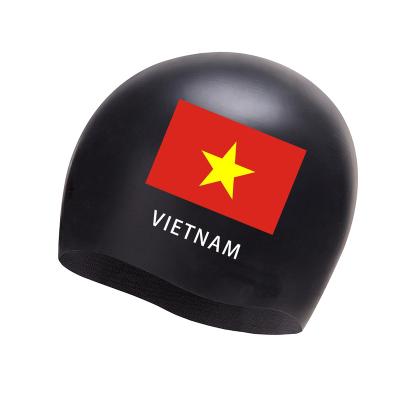 China New Arrival Waterproof Durable Silicone ZLF Swimming Caps Customized Logo National Flag Multicolor CP-1 Waterproof Durable Swim Caps for sale