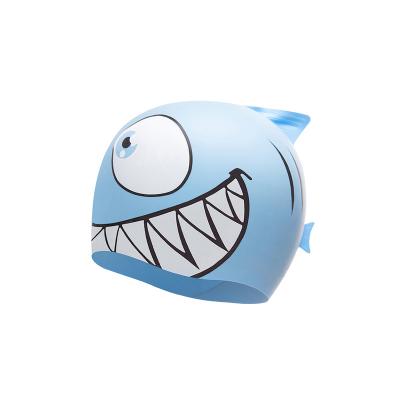 China Custom Fish Logo Comfortable Waterproof Swim Hat ZLF Goods High Quality Silicone Eco-friendly Waterproof Swimming Cap For Kids CP-6 for sale