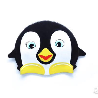 China ZLF Waterproof Durable Eco-friendly Wholesale Kids Swimming Hat 100% Waterproof Silicone Printing Cute Penguin Shape Head Cover Comfortable Swim Cap CP-6 for sale