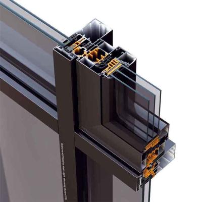 China Customized Aluminum Extruded Curtain Wall Profile For Curtain Wall Curtain Blind With Anodizing for sale