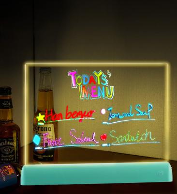 China 2021 New Style Can Be Customized High Brightness RGB Illuminated Erasable Led Neon Message Writing Board Square for sale