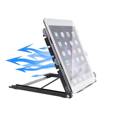 China (Size) Cooling Adjustable Iron 6 Rows Desktop Height Notebook Adjustable Foldable Stand High Quality Notebook (Size) for sale