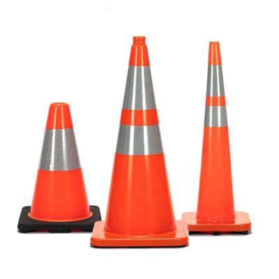 China ZUJA Expressway Factory Customized Logo Rubber Material High Reflective Orange Road Safety Cones Traffic Cone for sale