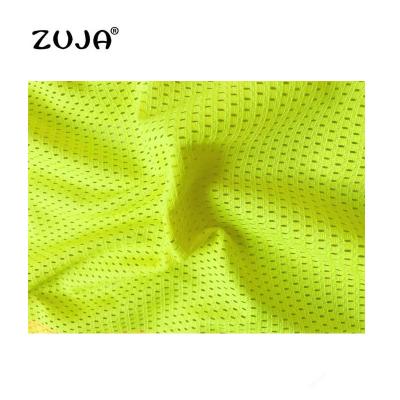 China Anti Pill ZUJA Warp Knitted Polyester EN471 Fluorescent Mesh Vest Fabric Summer for sale