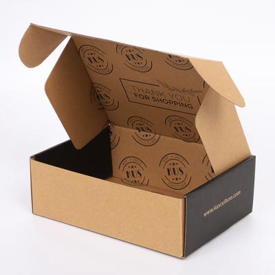 China Biodegradable Cheap Custom Logo Printed Eco Friendly Brown Post Box Kraft Paper Mailing Boxes for sale