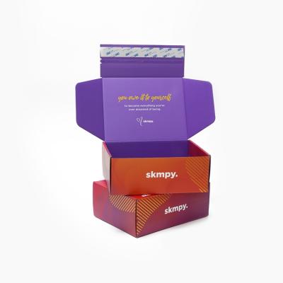 China Recyclable High Quality Self Sealed Custom Mailer Box E Groove Shipping Delivery Box Corrugated Packaging Box With Self Adhesive for sale