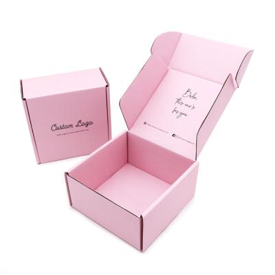 China Recyclable Express Cheap Custom Cosmetics Box China Pink Packaging Boxes Logo Printed Corrugated Mailing Boxes for sale