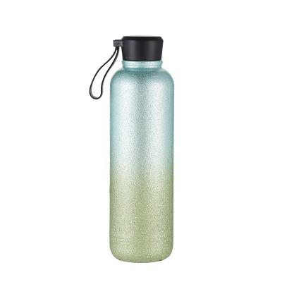 China PORTABLE Vacuum Flask Double Wall Stainless Steel Glitter Insulated Water Bottle Mixing Glowing Color With Handle Lid for sale