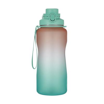 China Fitness Sustainable Motivational Sports Leak Proof Water Bottle Customize 1000ml Tritan Water Bottle With Fin Straw Lid for sale