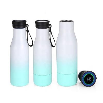 China Sustainable Double Wall Thermos Designer Time Marker Reminder Stainless Steel Smart Water Bottle With Led Temperature Display for sale