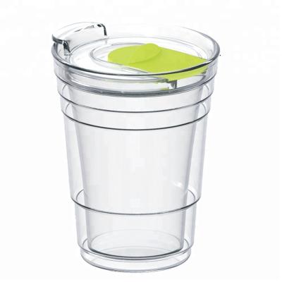 China Everich Double Wall Glass Sustainable Bottle Insulated Glass Tumbler With Flip Lid for sale