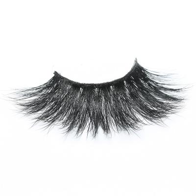 China Comfortable 25mm False Mink Lashes Natural Look Wispies Cross Lashes Reusable Fluffy False Lashes Pair Eyelashes for sale