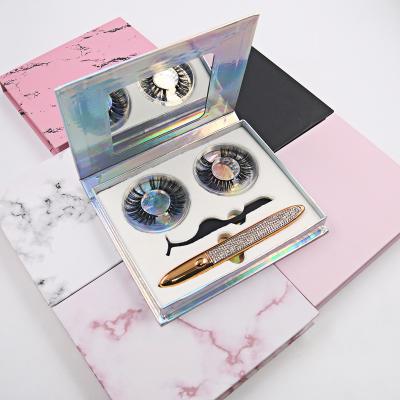 China Flip Up Fluffy Box Lash Box Empty Eyelash Case Custom Eyelash Packaging Box Wholesale Eyelashes for sale