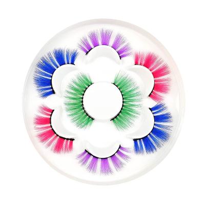 China Multi Color Options Wholesale Color Lashes With Color Mink Lashes Purple Private Label False Mink Eyelashes for sale