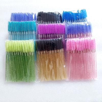 China Personal/Wedding Photography 50pcs Per Bag Disposable Eyebrow Lash Brushes Spoolies Eyelash Extension Mascara Wand Brushes for sale