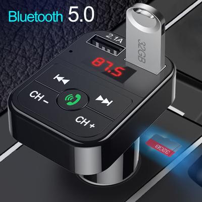 China Display Stereo Voltage Transmitter FM Radio MP3 Player Car Micro Card U-disk Hands Free Car Kit USB Charging for sale