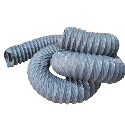 China Fire/Water/UV Resistant Intumescent PVC Gray Fabric Flexible Air Exhaust Pipeline for sale