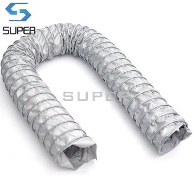 China Fire/UV Gray Fiber Glass Silicone Heat Resistant Ventilation Air Duct for sale