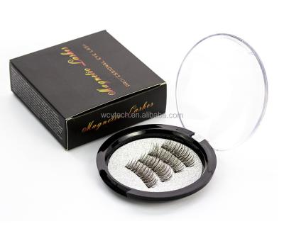 China No Glue 3D Magnet Lashes 4 Magnet Magnetic Eyelashes With Round Box for sale