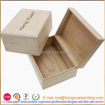 China 2016 factory price recyclable wooden box/unfinished wooden wine box/wooden storage box with engrave logo CHW001 for sale