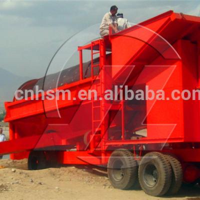 China Portable Plant HSM Rotary Screen Sand Washing Trommel Gold Mining for sale