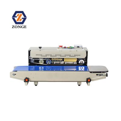 China FR-900 Automatic Horizontal Beverage Plastic Film Bags Heat Sealing Machine Continuous Strip Sealer Machine for sale