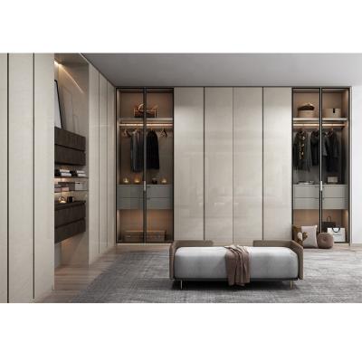 China (Other)Adjustable Luxury Walk In Closet Design Modular Furniture Panel Modern Laminate Bedroom Wardrobe for sale